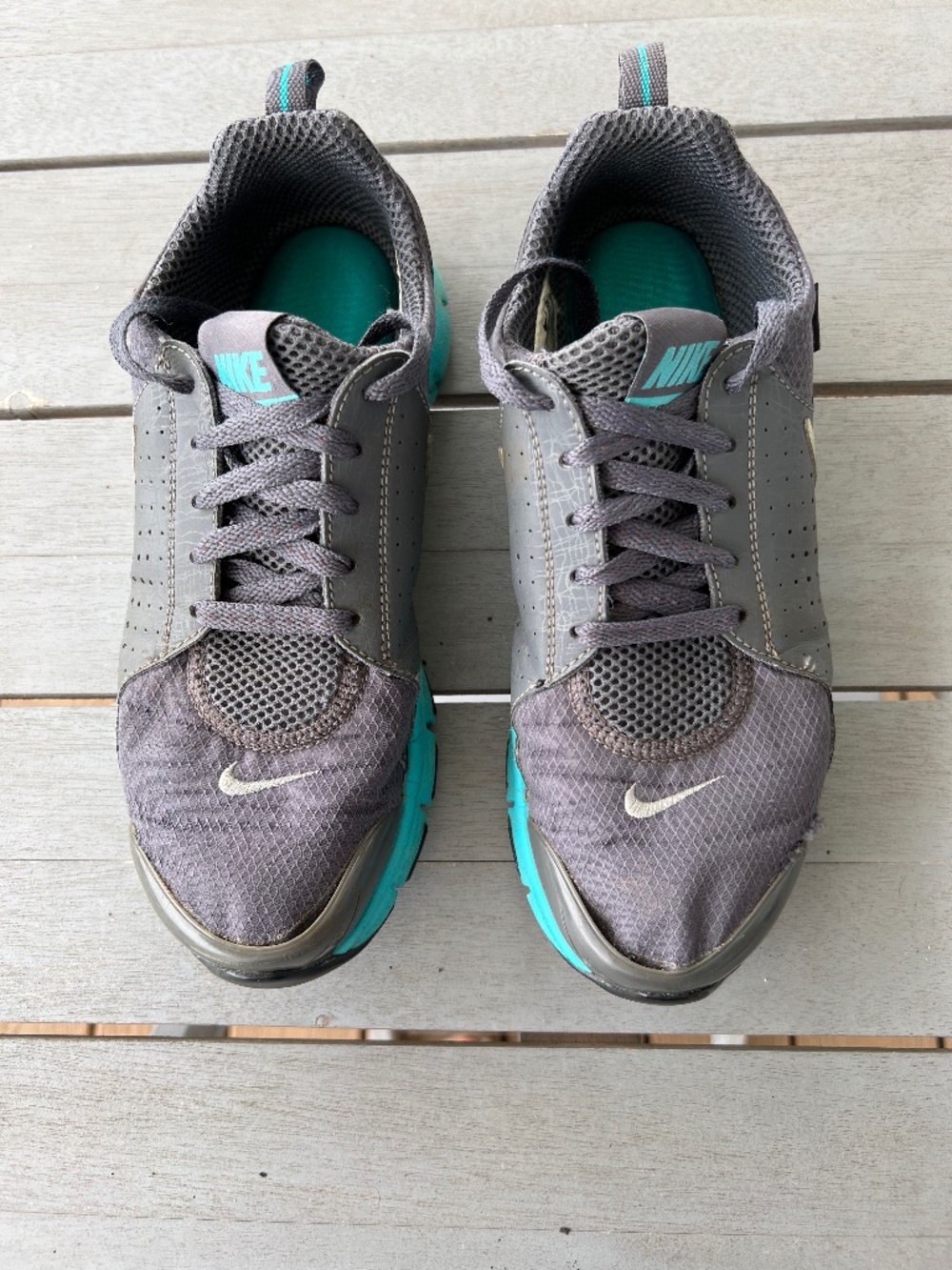 Nike water-resistant grey & turquoise Running sneakers